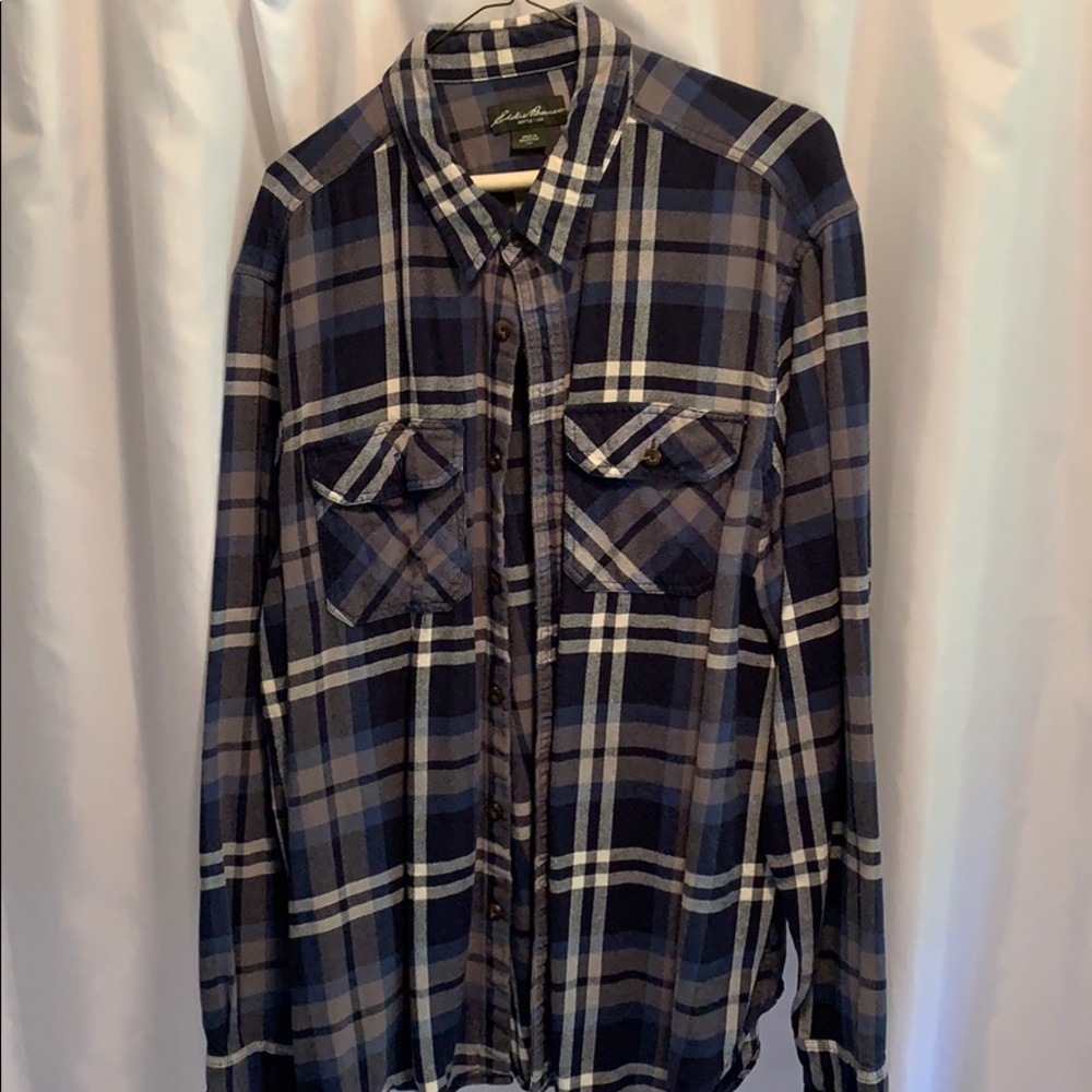 Eddie Bauer flannel- blue